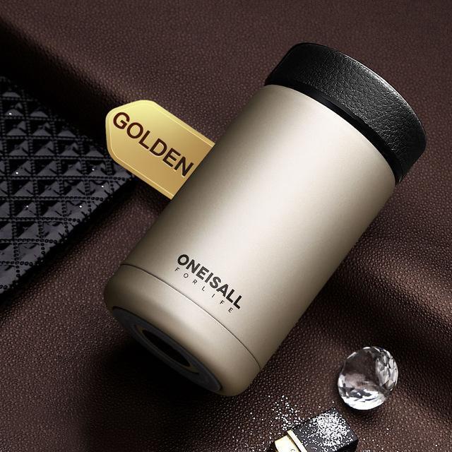400ML Men Gift Thermos Cup Insulated Stainless Steel Thermo Mug with Tea Infuser